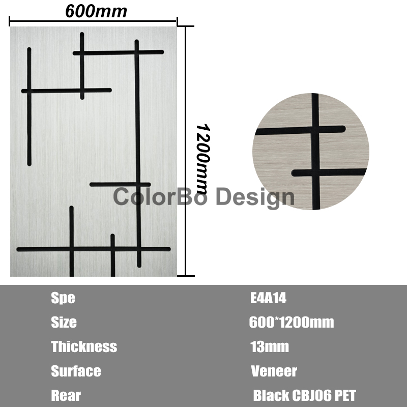Fire-Resistant Acoustic Wood Panel with Decorative Veneer Style
