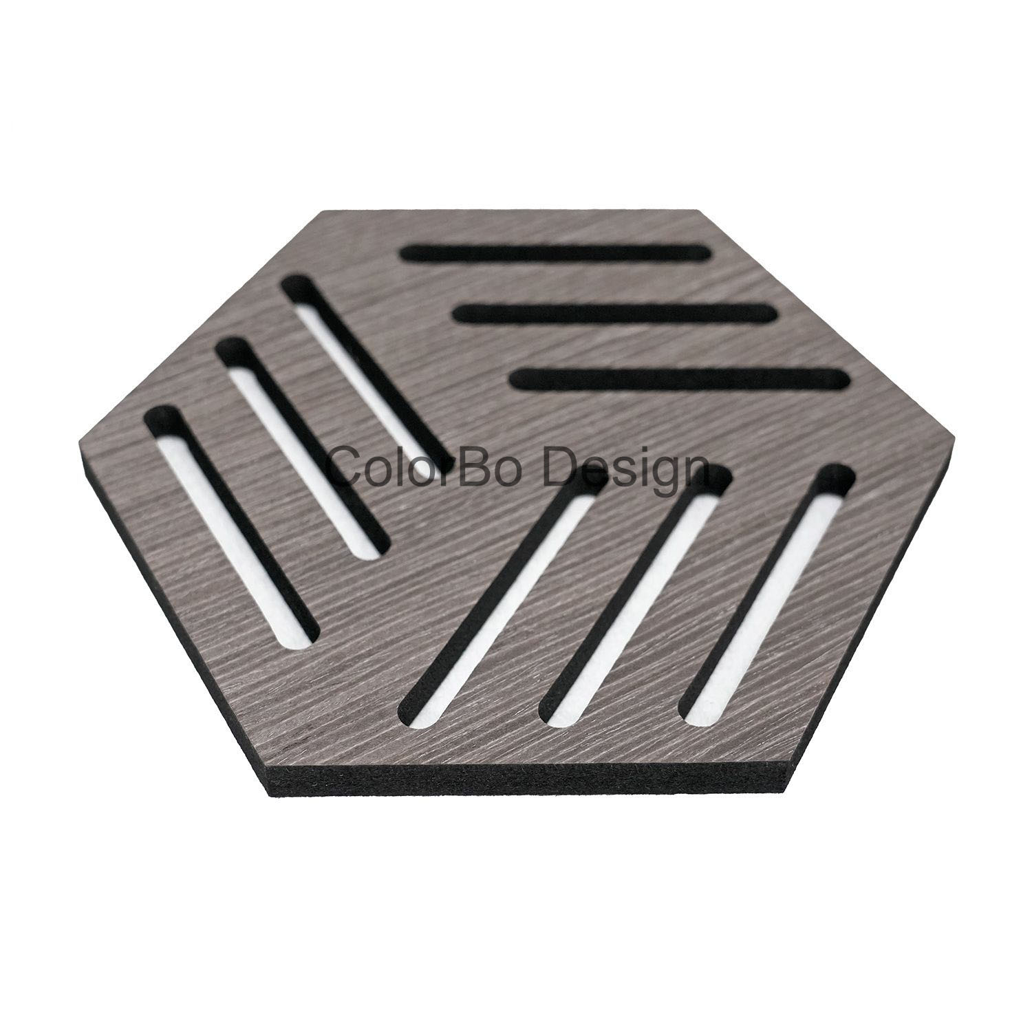 Multifunctional Hexagonal Eco - friendly PET Polyester Sound - absorbing Wood Panel