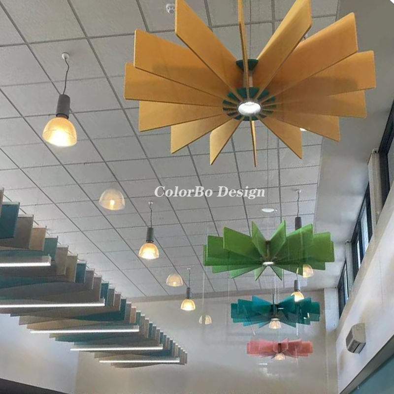 PET-XCP-0059 Uniquely Fan-shaped Modern Ceiling Art Deco Lamp