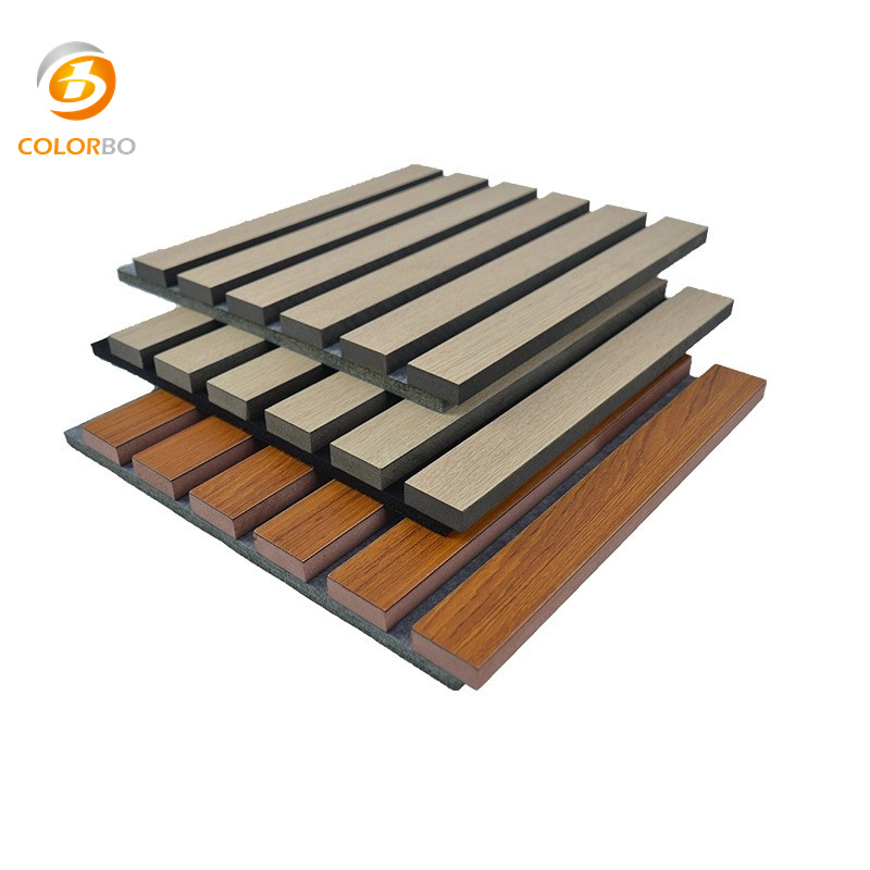 Veneer Surface PET Wooden Veneer Wood Slat Wall Acoustic Panel