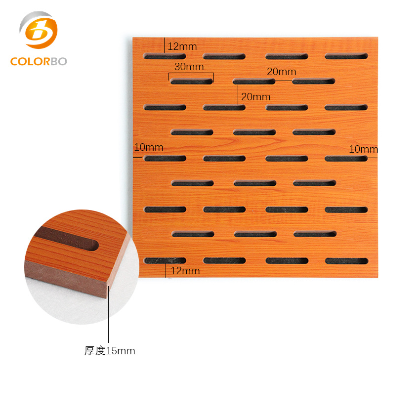Slot Wooden Carved Panel Fire Rated Acoustic Wall Panel