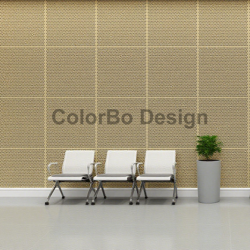 Fireproof Eco-Friendly PET Backing Decorative Perforated Acoustic Panels