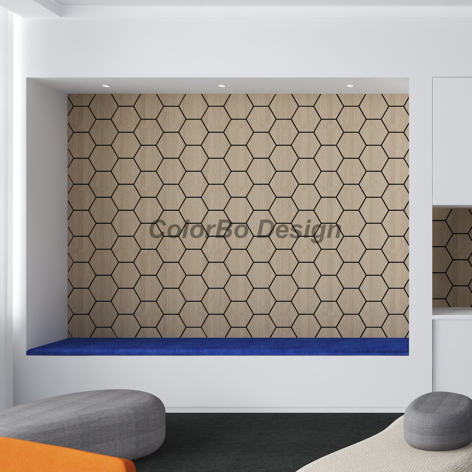 Stylish Hexagonal Wood Panels for Effective Sound Absorption