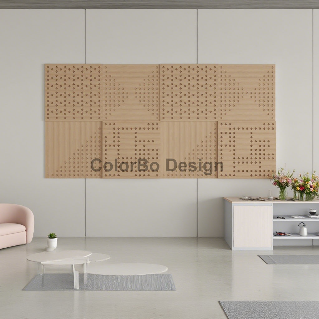 Stylish Perforated Timber Wall Panels for Sound Absorption