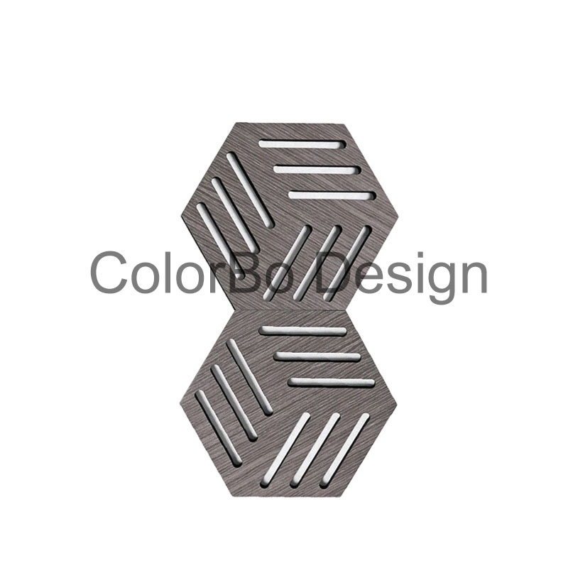 Multifunctional Hexagonal Eco - friendly PET Polyester Sound - absorbing Wood Panel