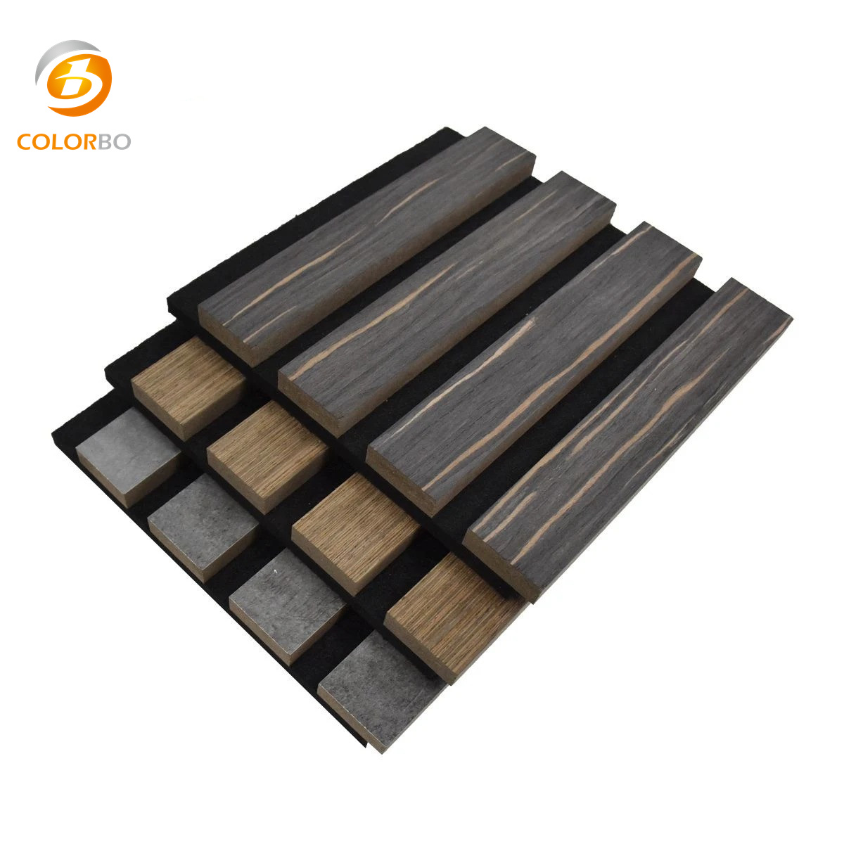  3D Soundproofing Wooden Slats Wall Covering Wood PET Acoustic Panel