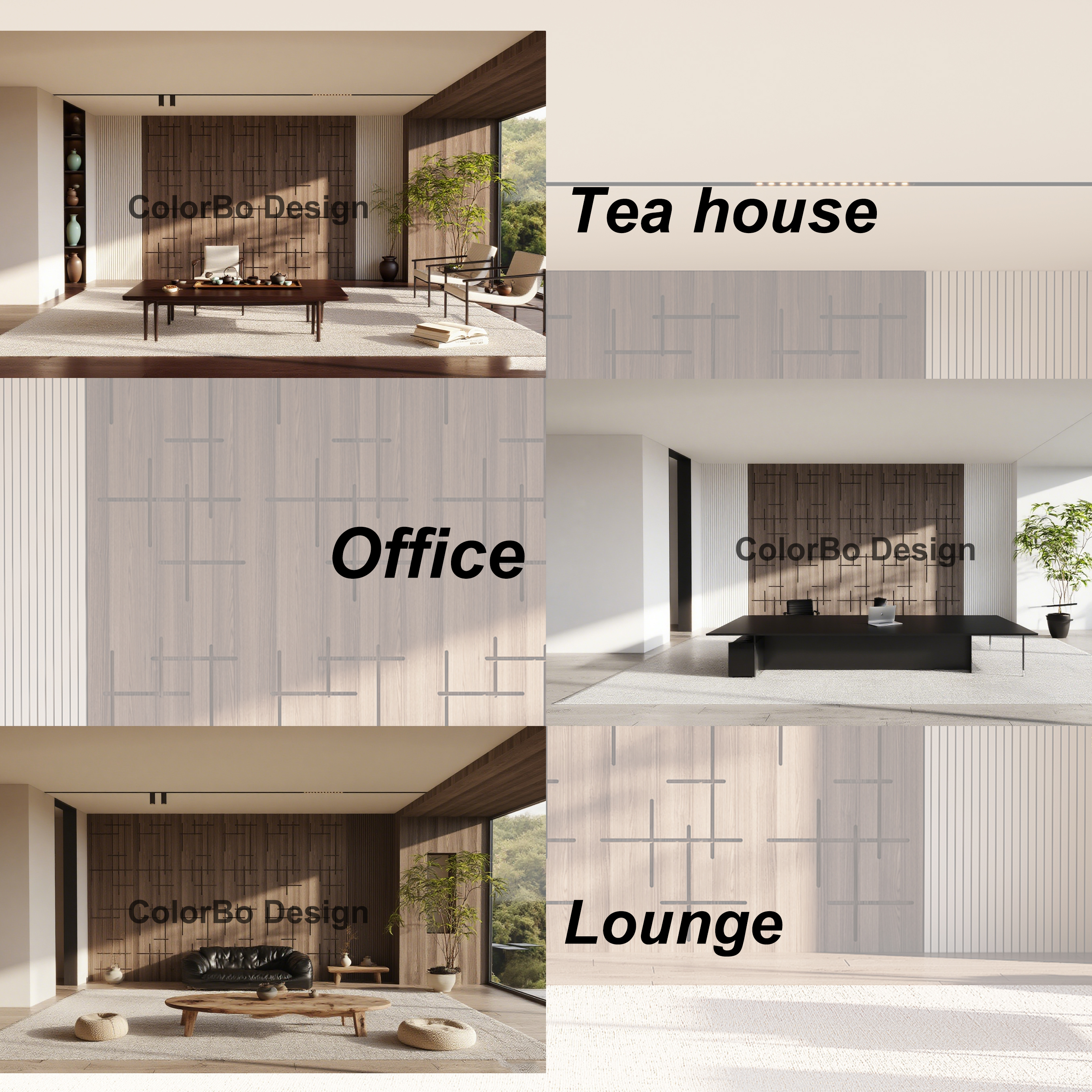 Fire-Resistant Acoustic Wood Panel with Decorative Veneer Style