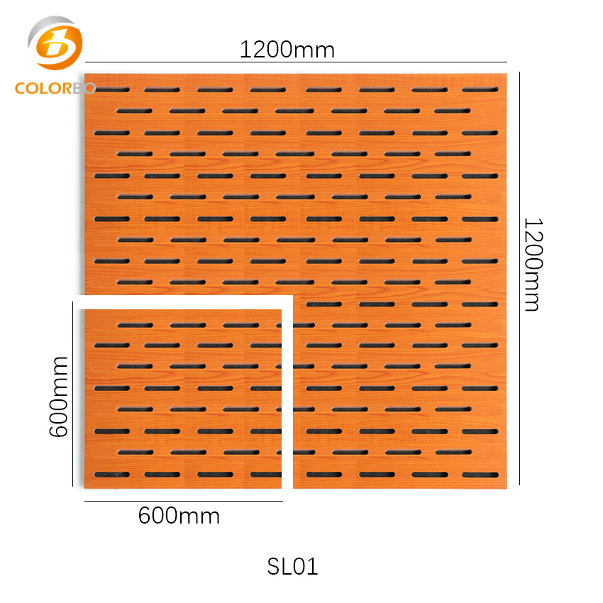 Slot Wooden Carved Panel Fire Rated Acoustic Wall Panel