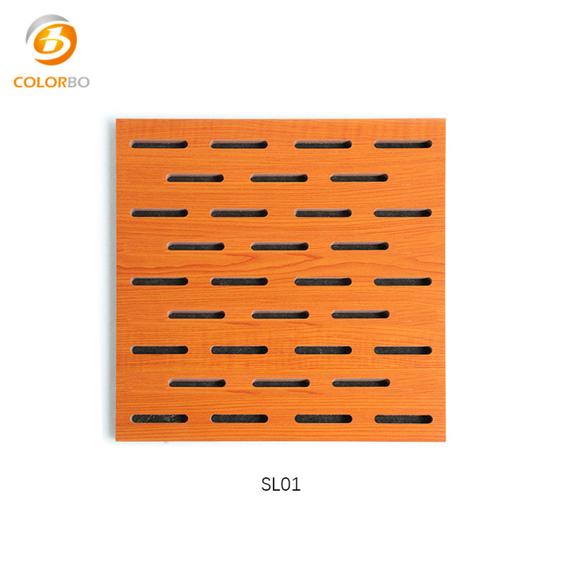 Slot Wooden Carved Panel Fire Rated Acoustic Wall Panel