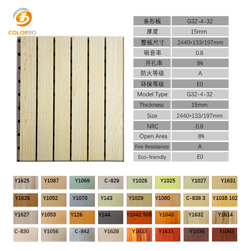 Customized Design Wood Acoustic Panel with Fire Resistance